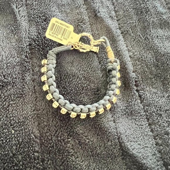 LOFT Blue Fabric Bracelet with Rhinestones - Picture 2 of 4